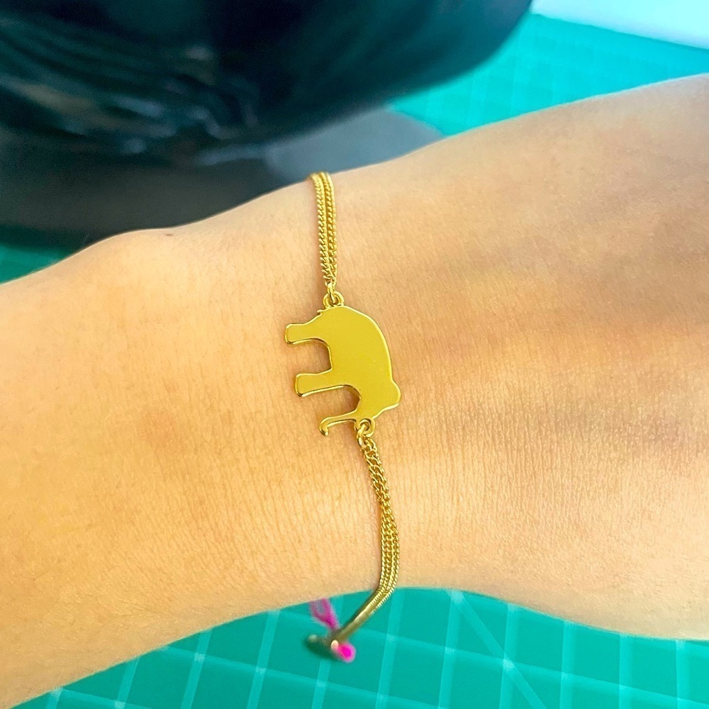 Stella and dot adjustable elephant pink bracelet
